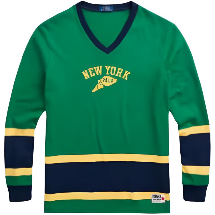 

Polo Ralph Lauren FW22 Хлопковая хоккейная футболка с длинным рукавом Мужские топы Зеленый 16820255-300 S