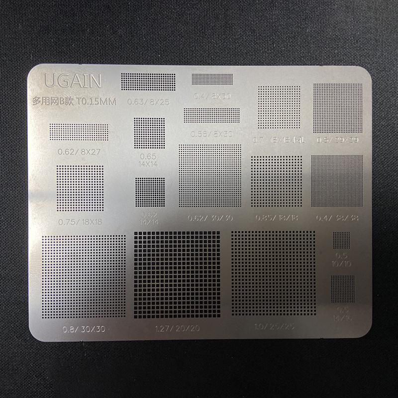 1/3 Piezas de alta calidad Plantilla Universal BGA Reballing agujero cuadrado Calentamiento directo Plantilla BGA para Teléfono móvil portátil CPU IC Chip