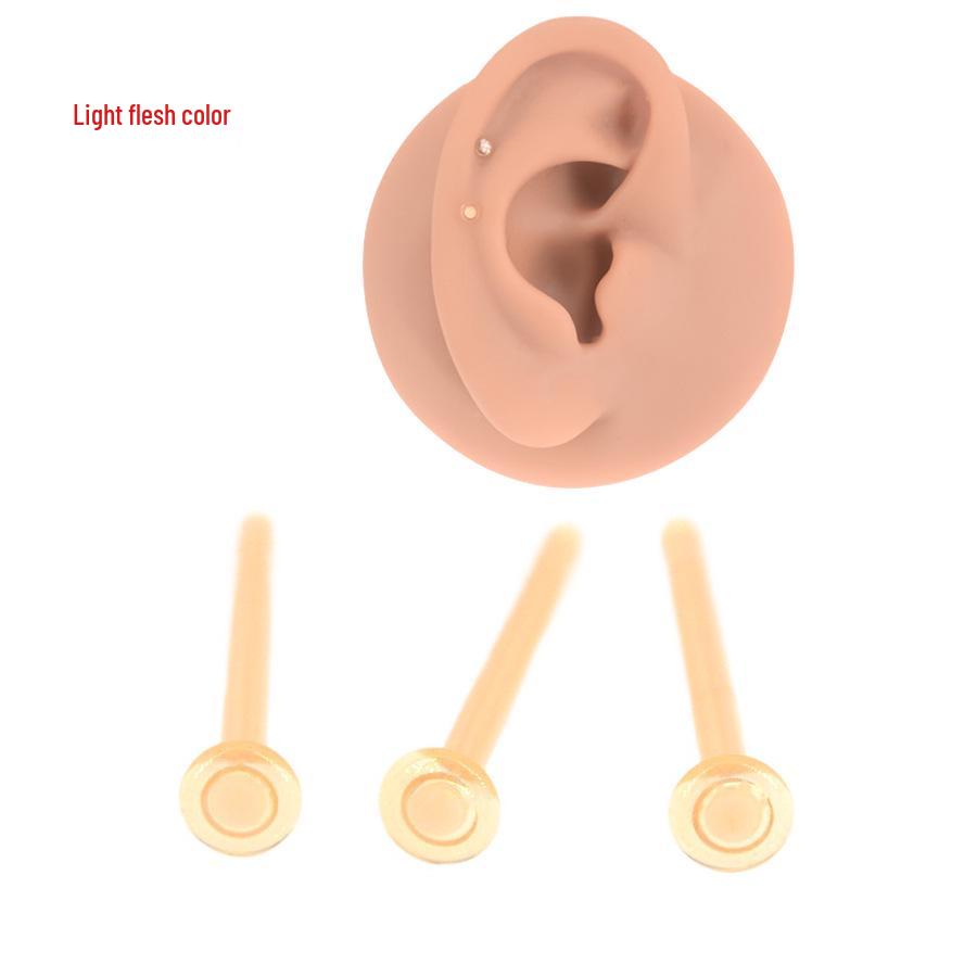 2024 Invisible Glass Ear and Nose Studs: Lead-Free, Nude, 0.8-2.0mm