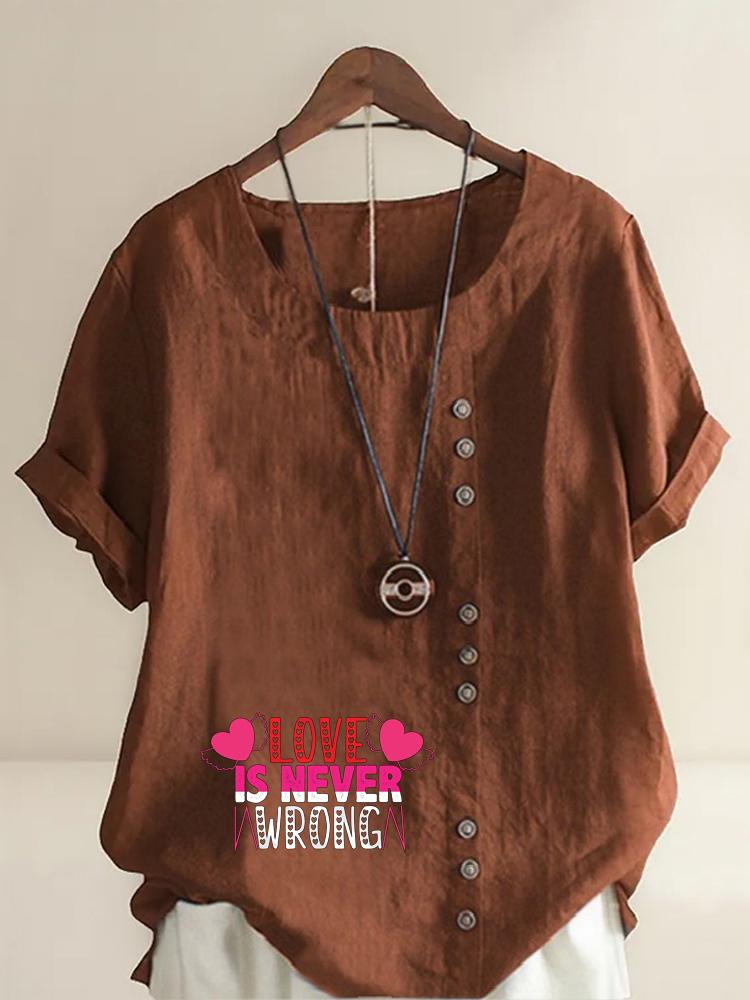 Women's Fashion Letter Printing Shot Sleeve T-shirt Loose Cotton Shirt Casual Loose Summer Blouse Tops Plus Size