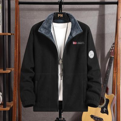 Lamp Core Velvet Cotton Jacket for Men's Winter Lamb Wool with Thick and Warm Cotton Coat, Casual Cotton Jacket for Men