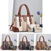 Fashion Color Blocked Woven Texture Women Casual Handbag Wallet Card Bag Set For Daily Use And Street Style