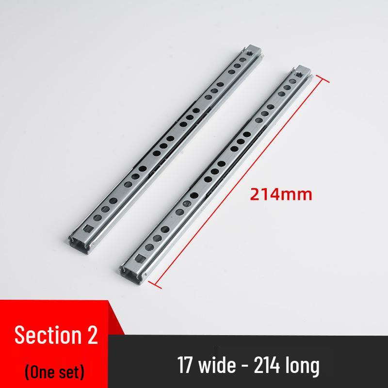 17mm Narrow Two-Way Steel Ball Bearing Drawer Slides