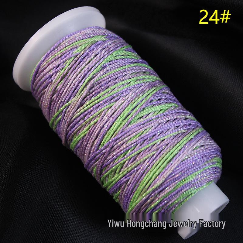 Variegated Hand-Spun Cotton Necklace & Bracelet Rope with Gold Tibetan Starry Sky Gradient
