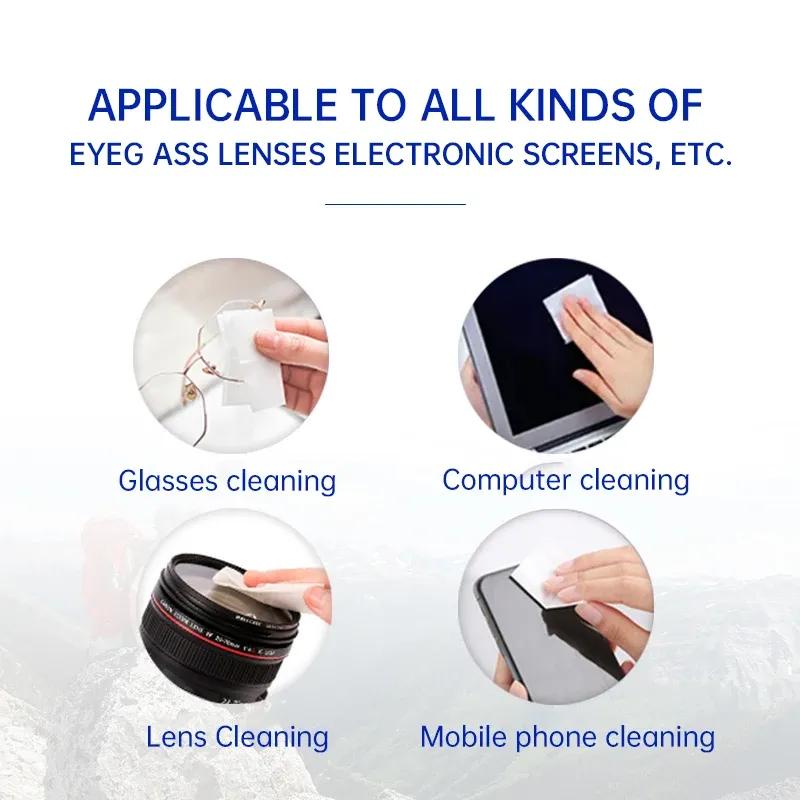 10-100pcs 100-Count Disposable Glasses Cleaning Wipes, for Glasses, Screens, and Lenses