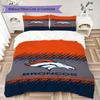 Denver Broncos Pattern Bedding Uilt Set Uilt Cover Pillowcase Home Decoration Birthday Gift (1*duvet Cover + 2*pillowcase Without Core)