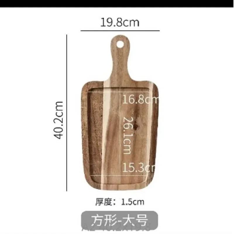 1pcs Solid Wood Steak Plate Creative Pasta Western Food Pizza Plate Simple Stone Flat Plate Japanese Cuisine Home Restaurant