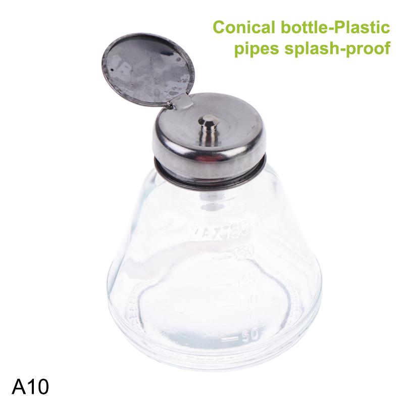 

Empty Glass Nail Polish Remover Dispenser Refillable Press Pump Bottle Makeup Manicure Accessories