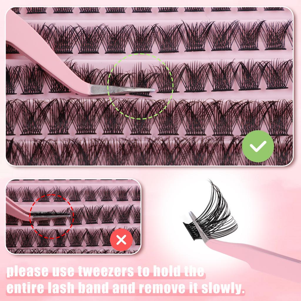 120 Clusters Single Cluster D Curve False Eyelash Set 10-16Mmdiy Segmented Grafting Thick Eyelashes