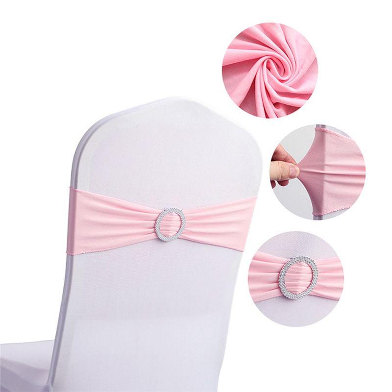 A84E-50PCS Elastic Chair Knot Wedding Decoration Buckle Sashes Back Cover Hotel Home Seat Elegant Modern Ribbon Decors Easy To U