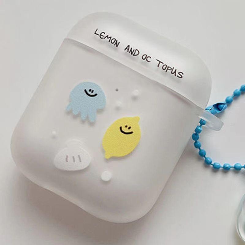 

Lemon Airpodspro Protective Case Apple Airpods3 Earphone Case 12 Generation Minimalist TPU Soft Case 4 Generation Bubble-Free Matte Apple AirPods 4 Squid Lemon (Frosted Shell Only)