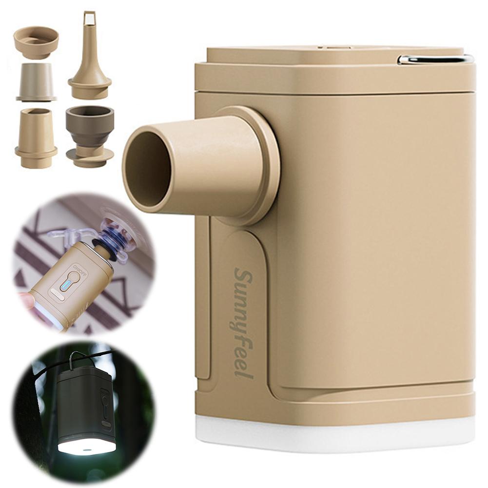 Electric Air Pump Cordless Air Pump USB Rechargeable Air Mattress Pump with 5 Nozzles Quick-Fill Inflator Pump for Pool Floats