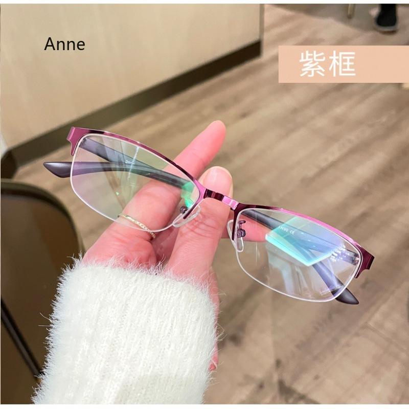 Myopia Glasses Women Fashion Glasses Metal Half Rim Oval Eyeglass Frame For Prescription Lenses Reading