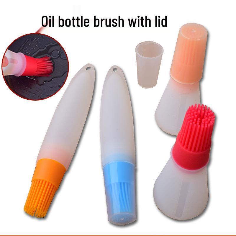 

Силіконова пляшка для олії з щетинками з мірною кришкою для барбекю та випічки Orange