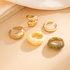 European and American retro resin alloy simple ring set for women, trendy ins knuckle plain ring ring jewelry