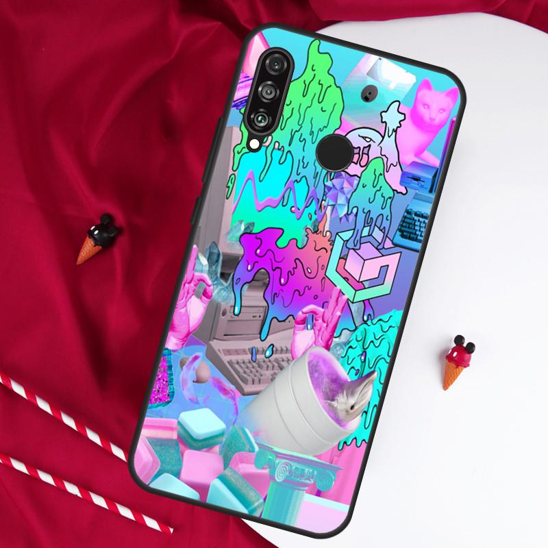 Vaporwave Aesthetic Trippy For Huawei Nova 5T 9 10 SE 7i 8i 11i 12i Y73 Y90 Y70 Y72 Y61 Y91 Y60 P20 P40 P30 Lite Case