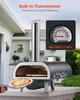 Outdoor Pizza Oven, 12 In Wood Fired Pizza Ovens, Pellet Pizza-Stove with Thermometer & Electric Rotation, Portable Pizza-Maker for Outside Backyard