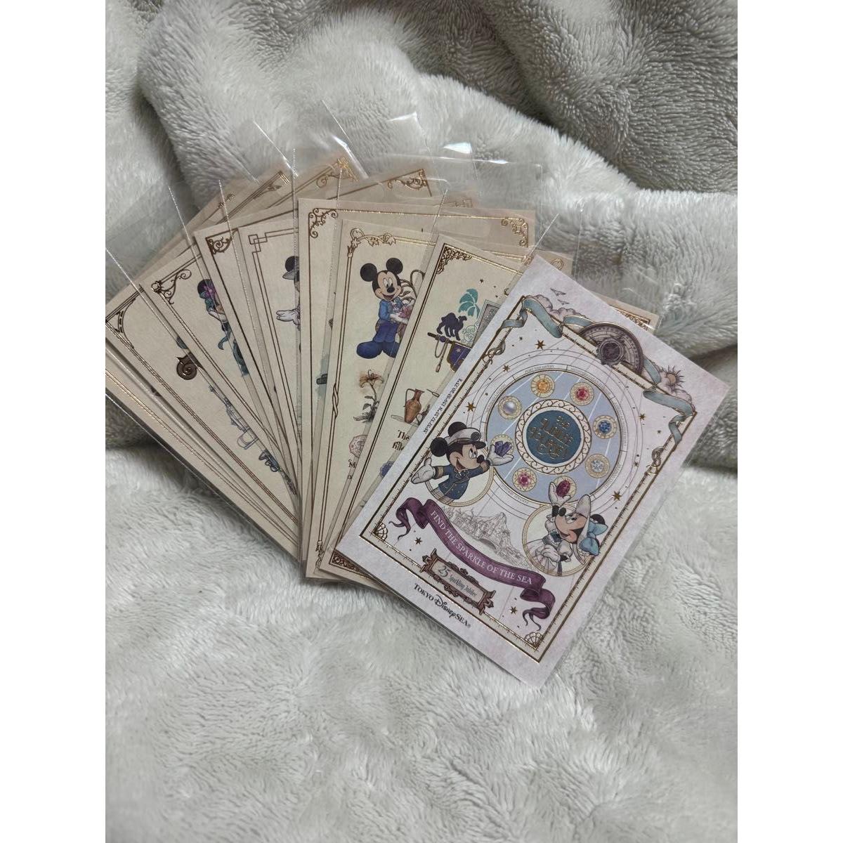 Used Postcard Disney Sea 25th Anniversary 9 Piece Set Sparkling Journey Mickey Minnie Sparkling Journey