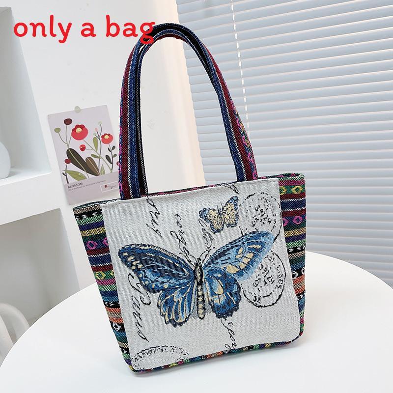Ethnic Embroidered Handbag For Women With Canvas Material And Zipper Closure For Daily Use