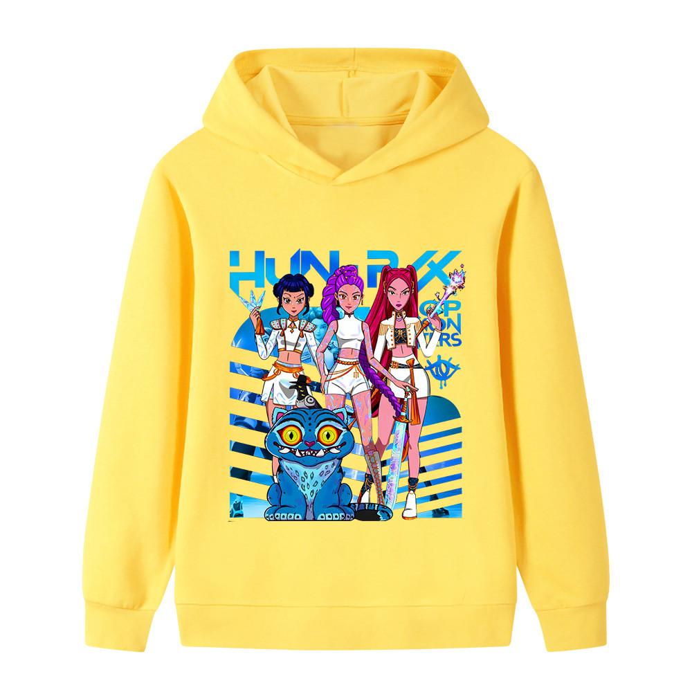 B1231 Kids Boys Girls Kpop Rumi Zoey Mira Print Long Sleeves Hoodie