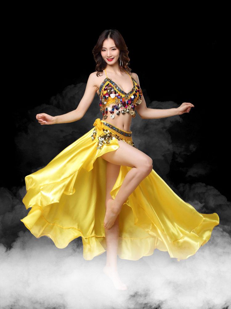 Costume de danse indienne sexy 2023 - Ensemble soutien-gorge de performance et jupe longue pour femme