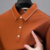 Men's Korean-Style Pullover Solid Color Polo Shirt Casual Lapel Embroidery Short-Sleeve Top