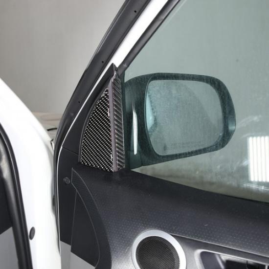 2pcs Carbon Fiber A-Pillar Speaker Cover Trim Frame For Toyota Tacoma 2011-15