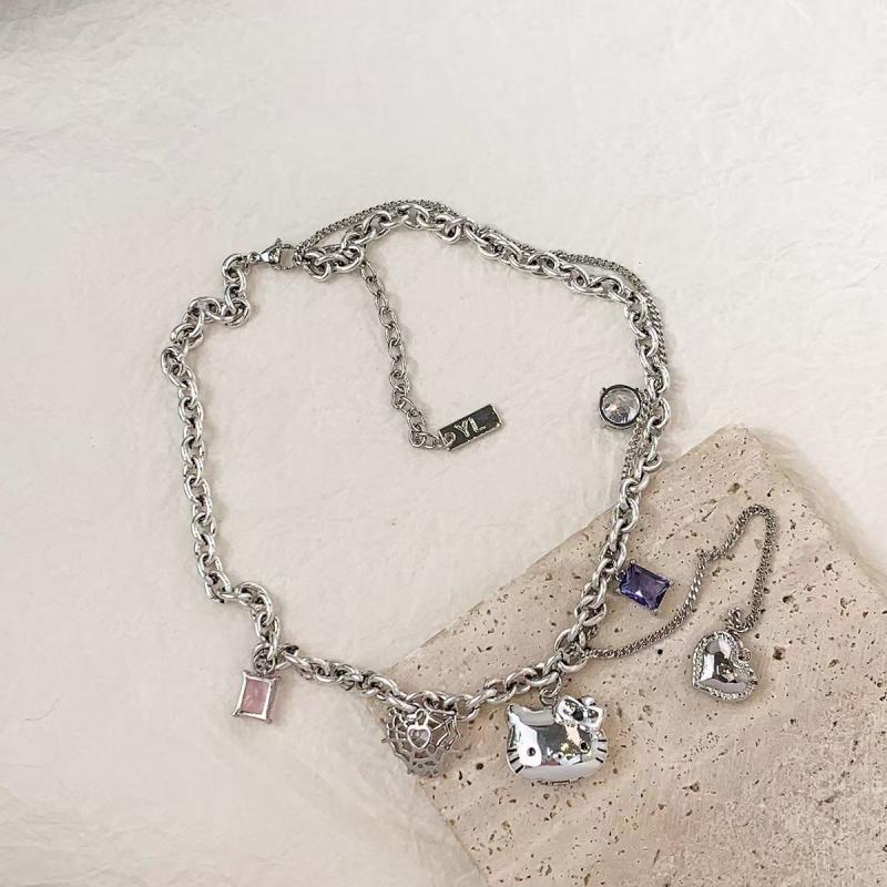 

Кавайный Мультяшный Аниме Кулон-Подвеска из Бусин Hello Kitty для Женщин Девочек Цепочка для Ключицы Подвеска Подарки Ювелирные Аксессуары