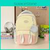 Large Blocking Color Capacity Backpack With Rabbit Ear Design And Letter Print
