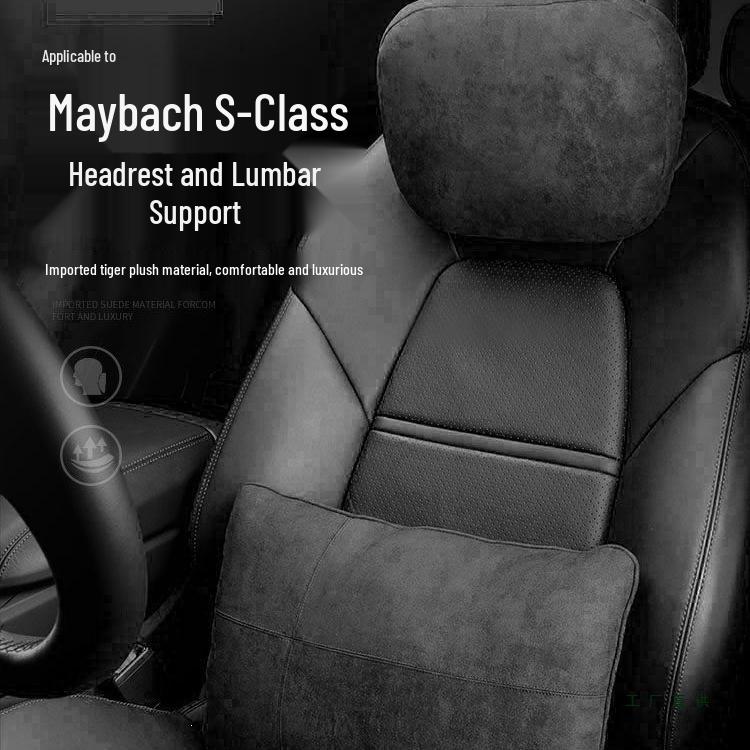 Mercedes-Maybach Car Headrest Pillow: Lumbar and Neck Support with Moisture-Wicking Protection