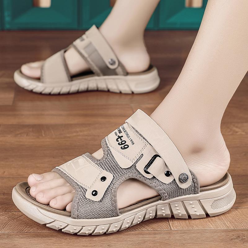Fashion British Style Men's Outdoor Beach Shoes Summer Trend Thick Soled Wear-resistant Men's Oxford Shoes Breathable Casual Sandals