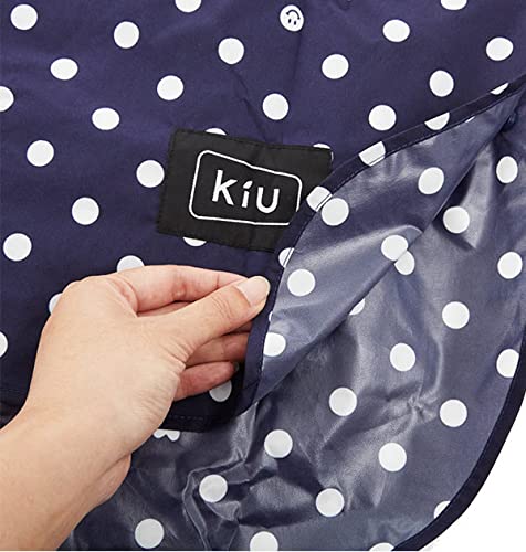 KiU Heavy Rain Poncho for Cycling, Water-Repellent and Waterproof, with Storage Bag, Men's and Women's, Splash Black, K64-135