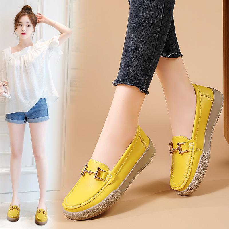 Women's Loafers Leather Driving Moccasins Comfort Flats Casual Slip On Walking Minimalist Summer Breathable Shoes