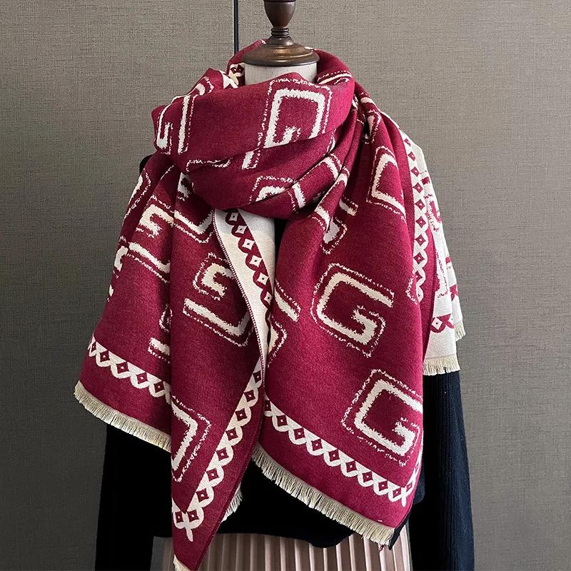 Nový Zimný Hrejivý Kašmírový Šál Dámsky Šál Pashmina Hrubý Šál Deka Bufanda Cestovný Šál Dámsky Vzorovaný Šál