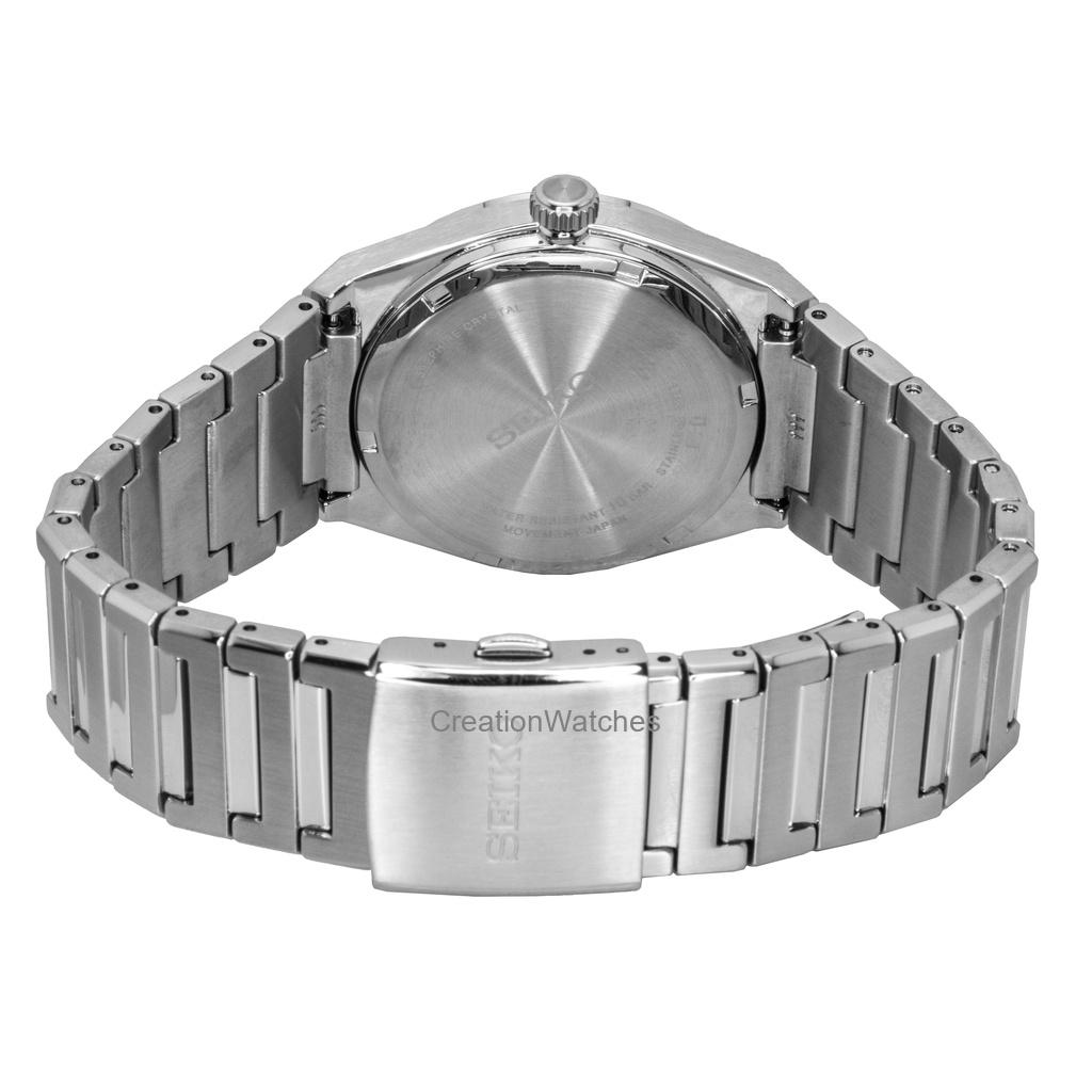 Seiko Ceas de bărbați clasic din oțel inoxidabil cu cadran albastru deschis, cuarț SUR599P1 100M