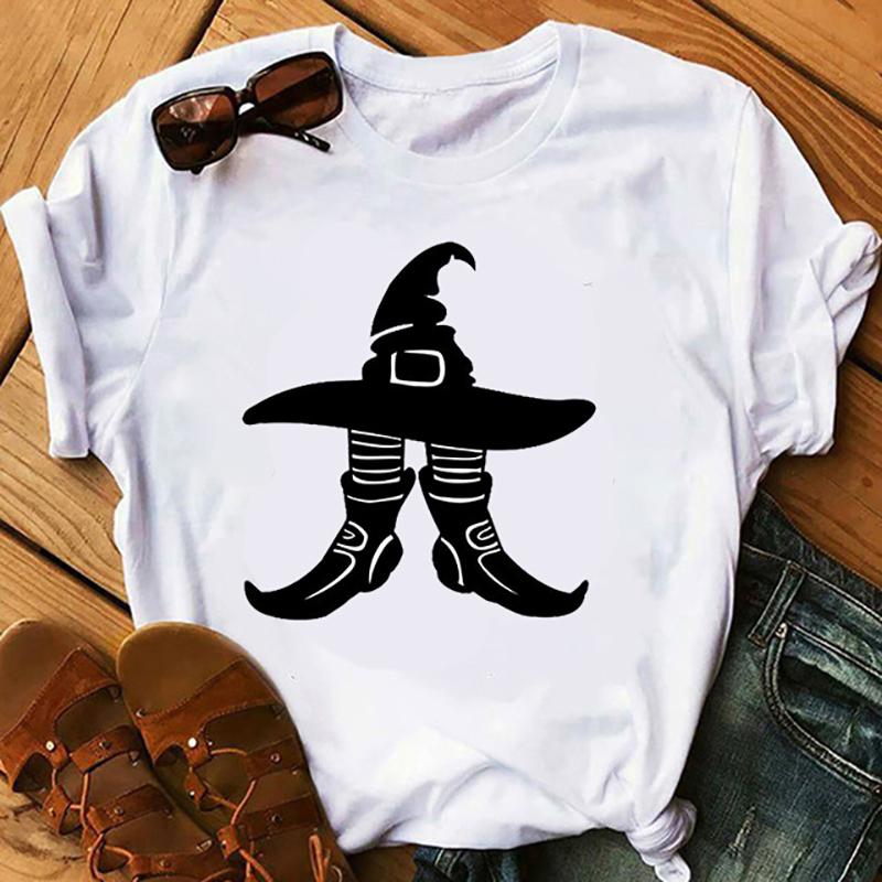 Tricou la modă de vară pentru femeie Halloween vrăjitoare imprimeu tricouri femei casual amuzant tricou pentru Lady Yong Girl Top Tee Hipster