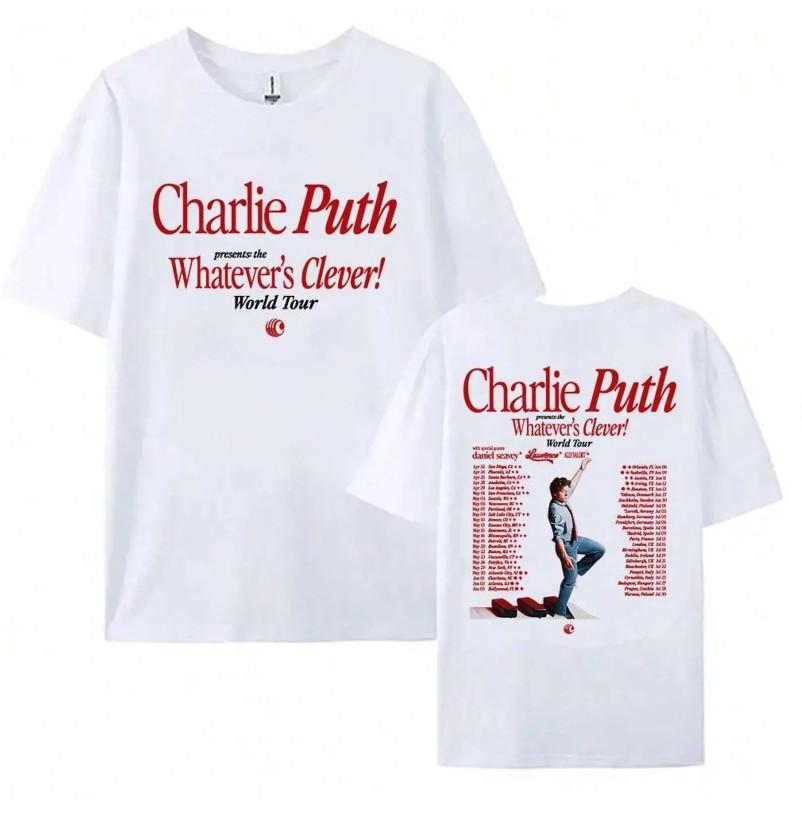 Charlie Puth World Tour Shirt 2026, Charlie Puth Concert Tee S разноцветный