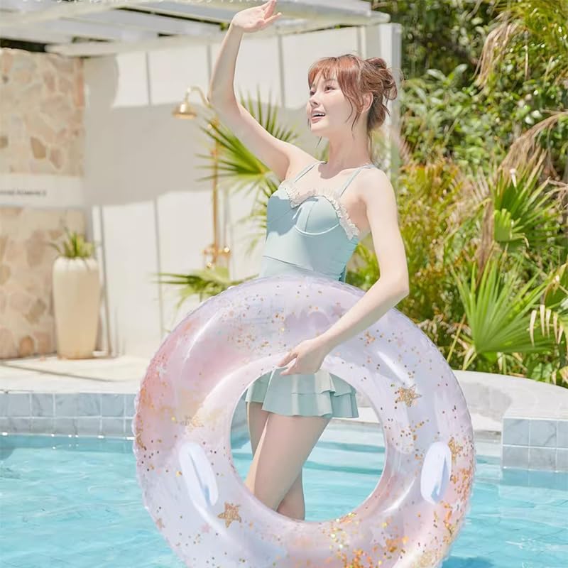 Wowjimi O-Shaped Float, 90#, Adult, Foldable, Sparkly, Perfect for Summer Vacation, Pool, Water Play, Beach, Outdoor Exercise, Pool, Outdoor