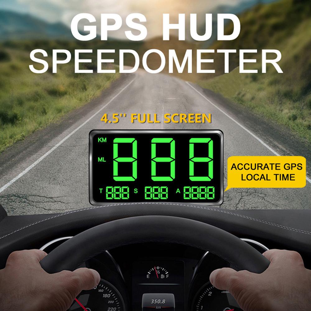 LED Digital Speedometer Car Headup Display GPS Speedometer, LED Digital Speedometer, Screen MPH Alarm Reminder, Fatigue Driving for Car, Truck, SU