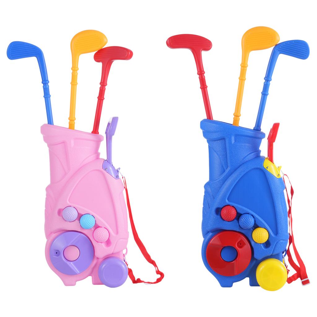 Toddler Golf Set, Kids Active Exercise Yard Play Cart with Clubs, Tees, Balls and Putting Mat, Indoo