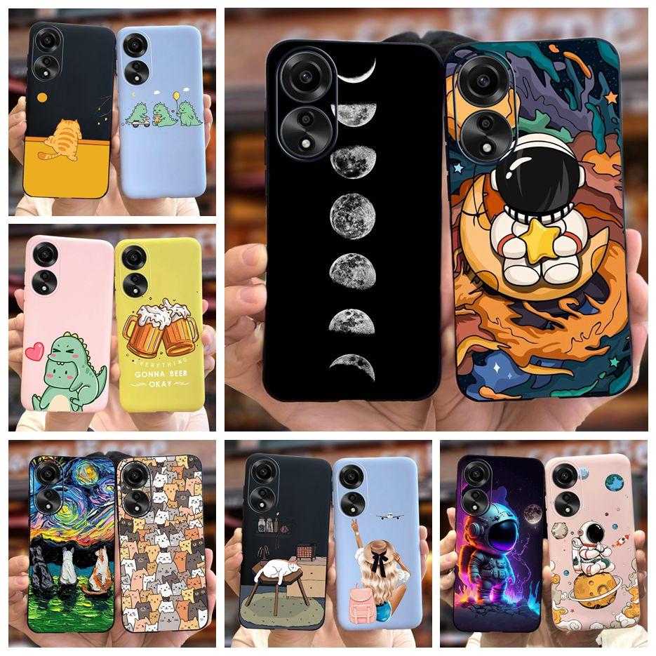 For Oppo A78 4G Case CPH2565 Cute Fashion Cartoon Painted Cover Soft Silicone Phone Case For Oppo A78 A78 OppoA78 5G Matte Coque