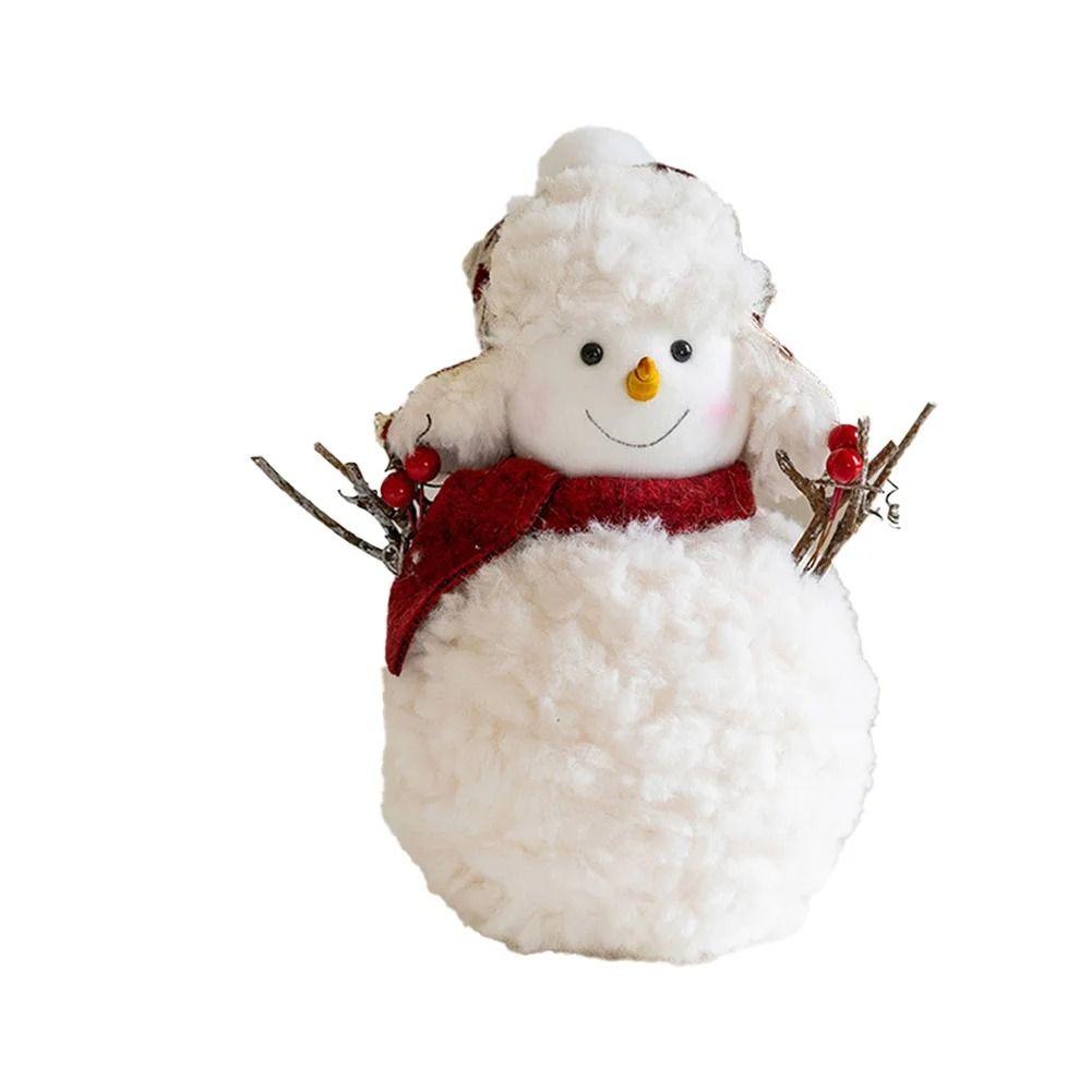 

Soft Plush Snowman Doll Toy Cartoon Merry Christmas Decorations New Year Ornaments S