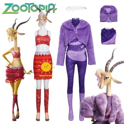 Beast Kingdom Zootopia 2 Cosplay Gazelle Cosplay Kostüme Weste Rock Body Gazelle Anzüge Halloween Karneval Cos Erwachsene Frauen