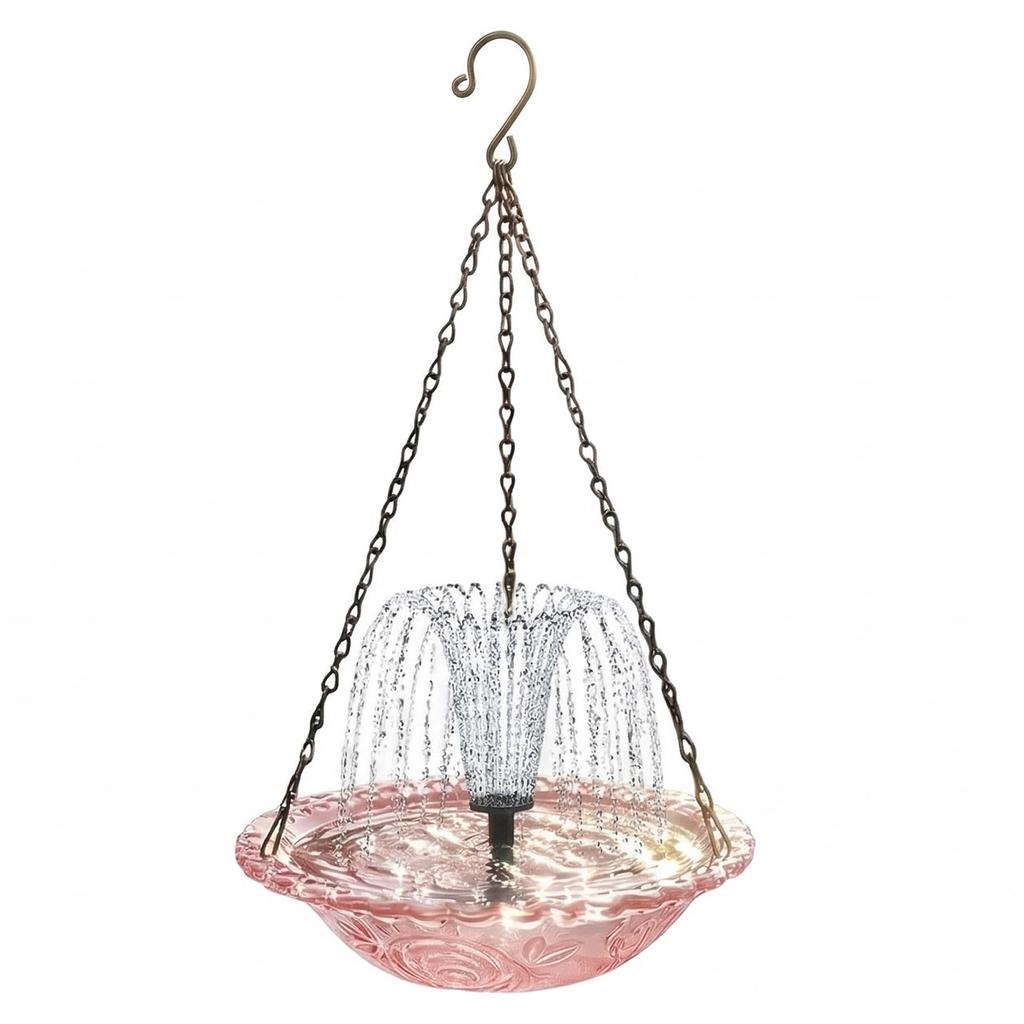 Outdoor Hanging Bird Bath with Solar Fountain Hanging Solar Bird Bath Fountain for Outdoor Garden Backyard Patio Lawn