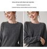 Women's Versatile Cashmere Round Neck Sweater - Thin, Simple, Loose-Fit Knitted Design for Autumn/Winter.