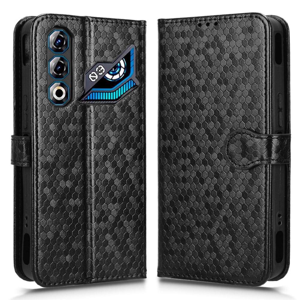 For ZTE nubia Neo 3 GT 5G Wallet Case Dot Pattern Imprint PU Leather Phone Cover with Wrist Strap