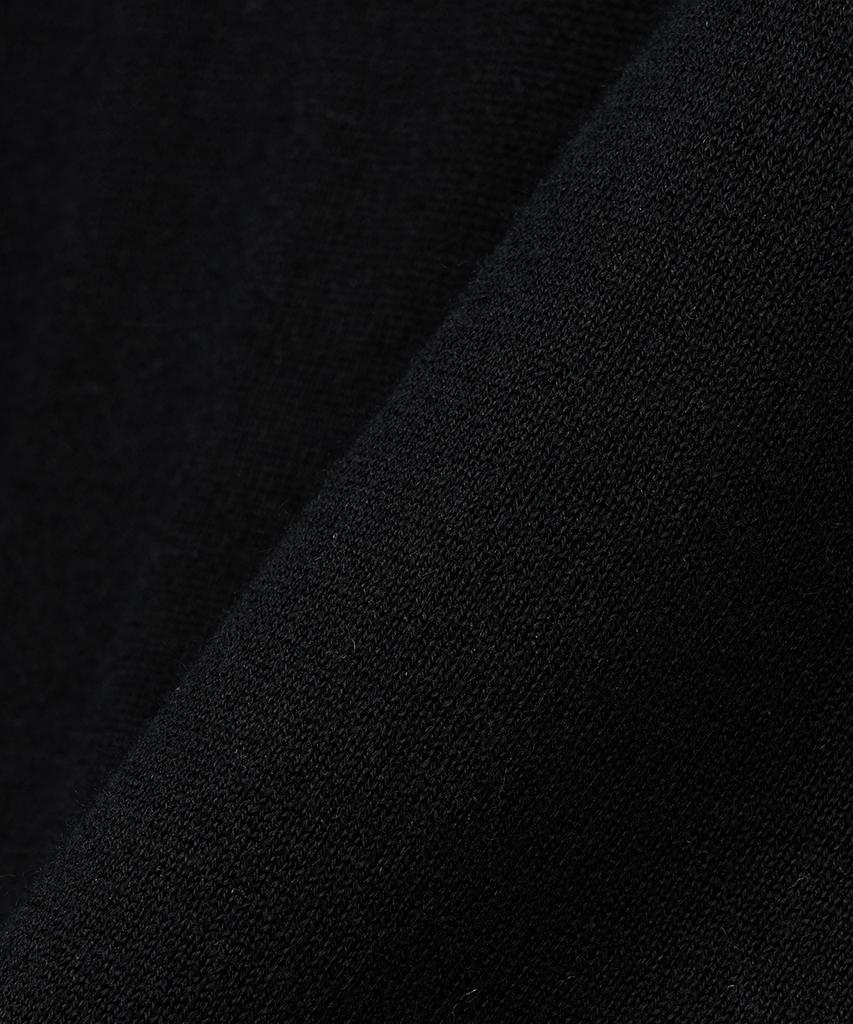 ZIOSONGZIO Silk Blend Whole Garment Crew Neck Black Zi2Kt202Bk