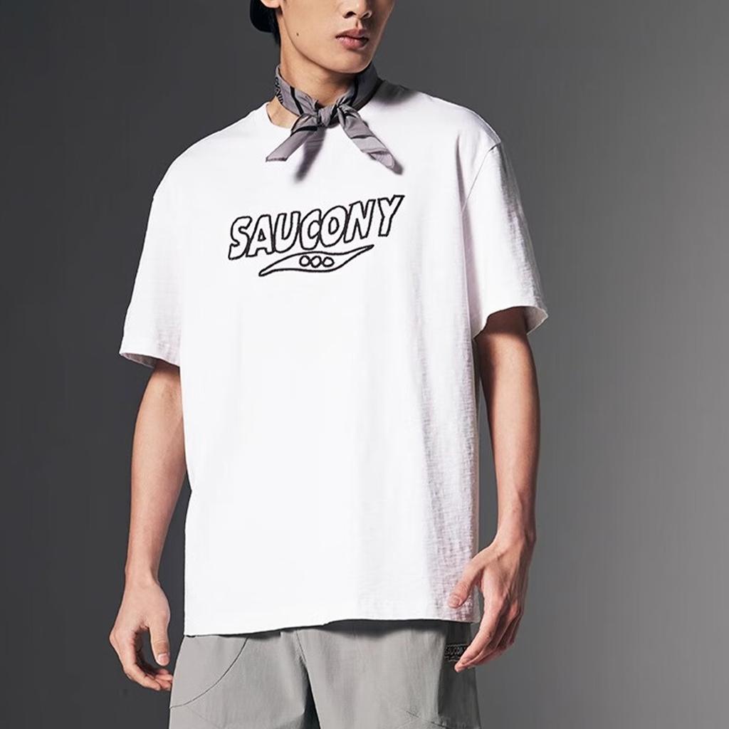 Saucony Nathan Bell Series Fashion Minimalist Comfortable Short Sleeve T-Shirt Unisex Tops White SA3259ST12C-WT044