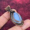 Angelite Gemstone Pendant Copper Wire Wrapped Handmade Pendant Designer Jewelry