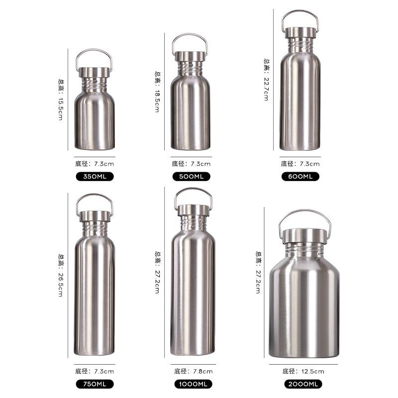 Portable Large Capacity Stainless Steel Water Bottle Big Mouth Vacuum Flasks with Lid Cycling Drinkware Sports 500/750/1000ml